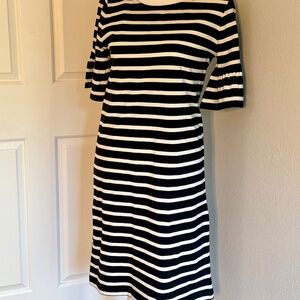 JCrew Striped Cotton Bell Short Sleeve Cotton Dress